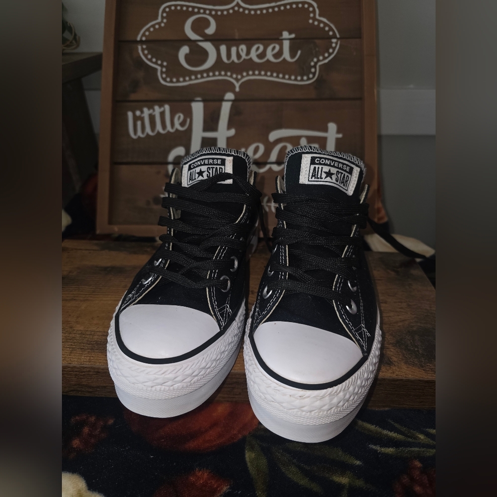 Converse Black Low-Top Platform Sneakers